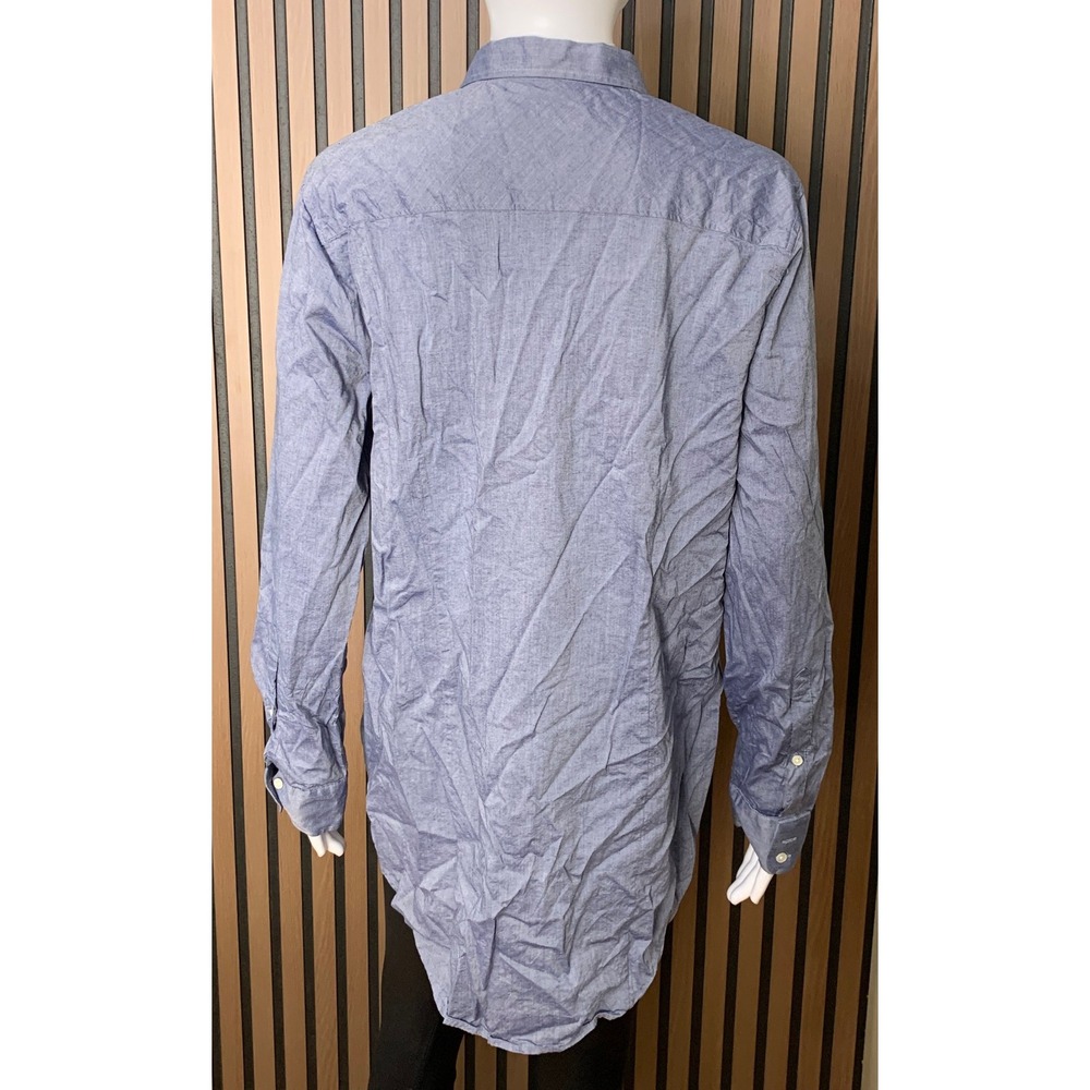Peter Millar Lady Irish Notre Dame Women's Blue Chambray Button Down Shirt L - Picture 3 of 11